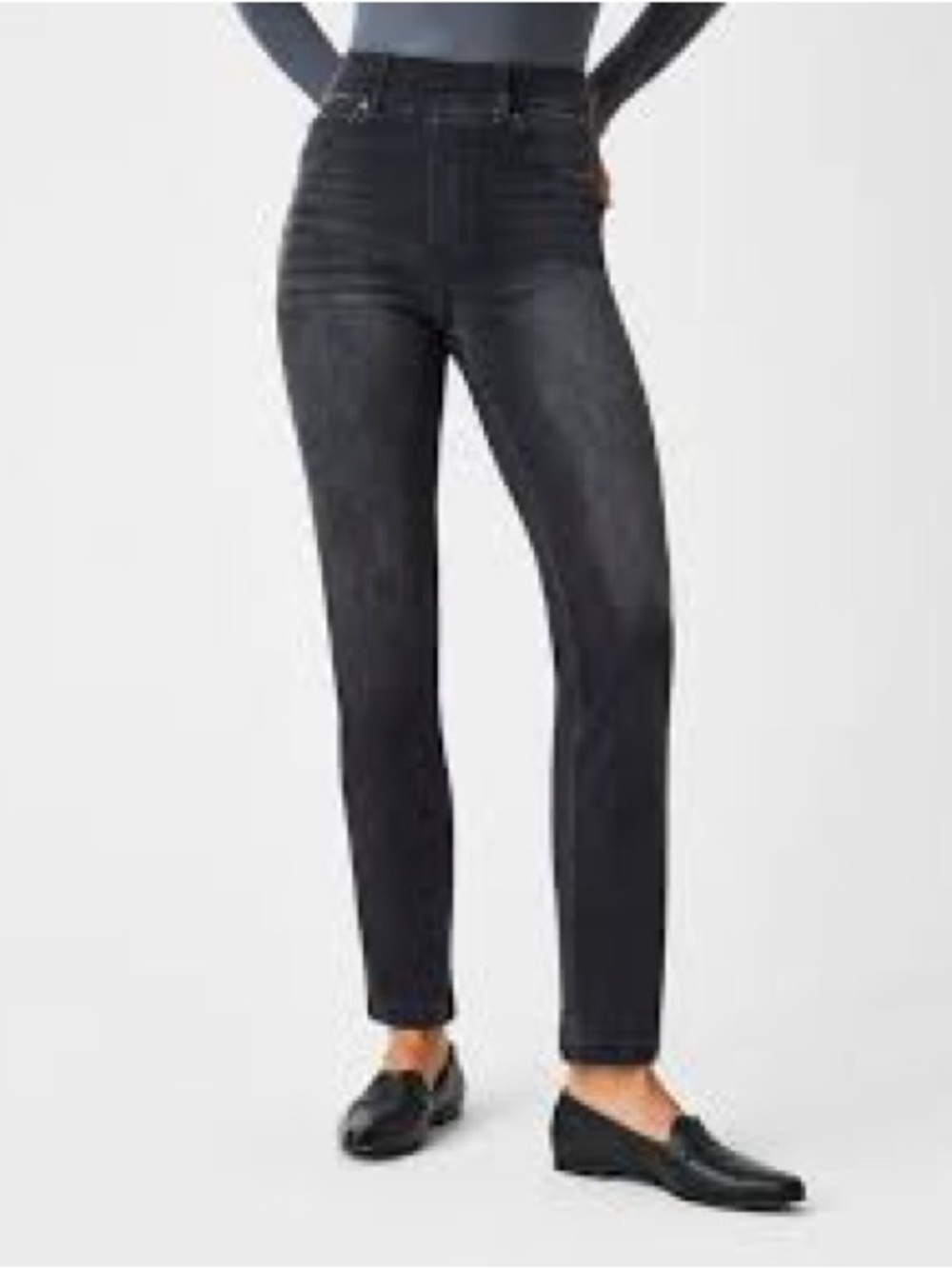 SPANX Women's Charcoal Straight-Leg Jeans